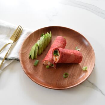 Vaisselle d'été - Assiette à dîner - Fait main - Bois Khaya - Respectueux de l'environnement 2