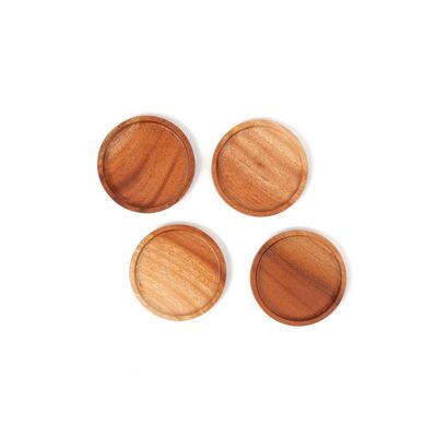 Coaster Ø9 cm - Handmade - Khaya Wood - Eco-friendly