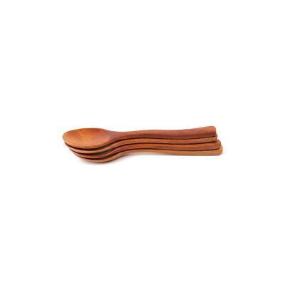 Summer Tableware - Dessert Spoon 17 cm - Handmade from waste Khaya Wood - Eco-friendly