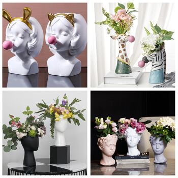 Decor - VASES BUNDLE - Home Decor - Flower Vases - Flower Pots - Head Vase - Unique Gift 1