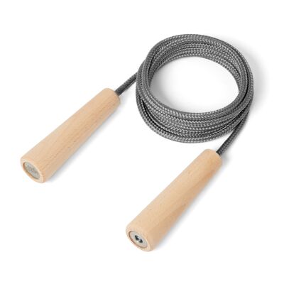 Skipping rope made from recycled PET bottles - gray / natural beech