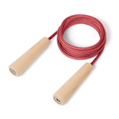 Skipping rope made from recycled PET bottles - red / natural beech