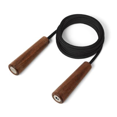 Skipping rope made from recycled PET bottles - black / walnut oiled