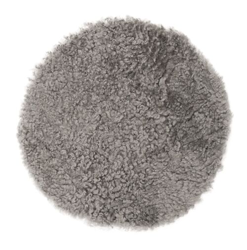 Curly seat cover sheepskin - round_Natural Grey