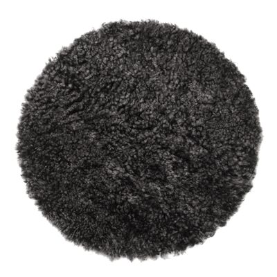 Curly Sitzbezug Schaffell - round_Dark Grey