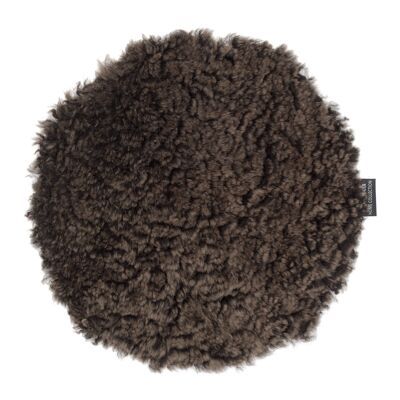 Curly seat cover sheepskin - round_Brown
