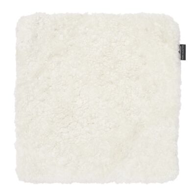Housse de chaise CURLY en peau de mouton - carrée - Blanc