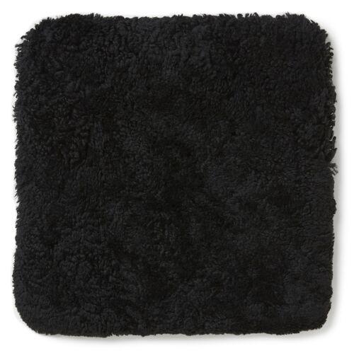 Curly seat cover sheepskin - square_Black