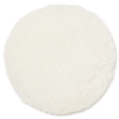 Curly pad sheepskin - round_White