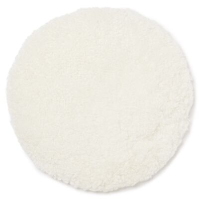 Curly pad sheepskin - round_White