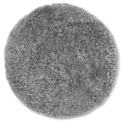 Curly pad sheepskin - round_Charcoal Silvergrey