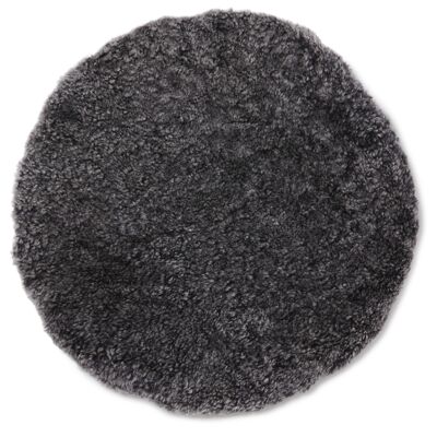 Curly Pad Schaffell - round_Dark Grey