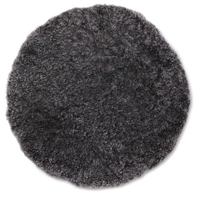 Curly pad sheepskin - round_Dark Grey