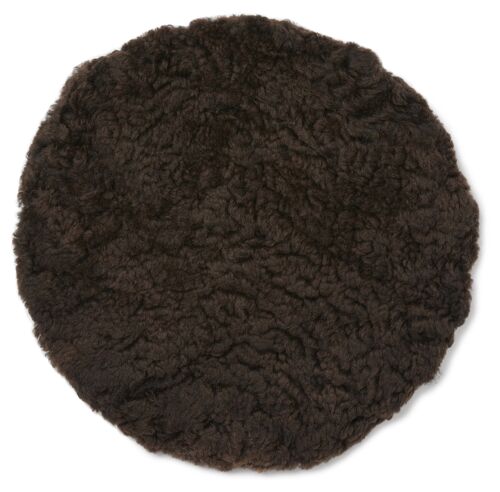 Curly pad sheepskin - round_Brown