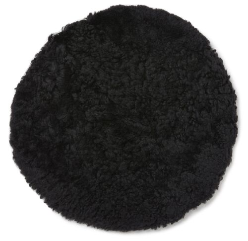 Curly pad sheepskin - round_Black