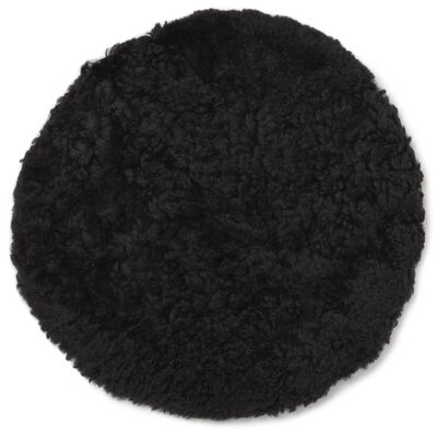 Curly pad sheepskin - round_Black