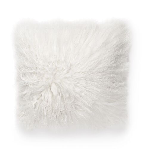 Shansi cushion cover sheepskin - White