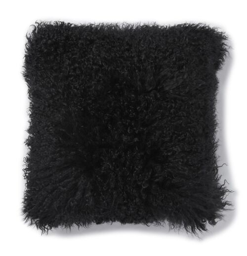 Shansi cushion cover sheepskin - Black