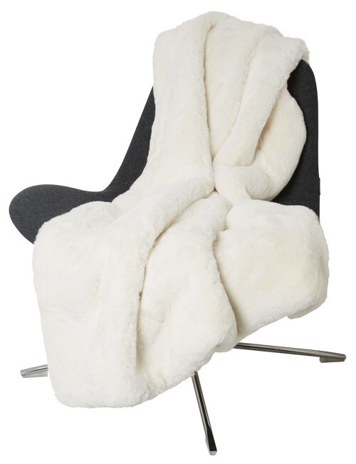 Fluffy elegant blanket - Ivory