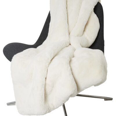 Fluffy elegant blanket - Ivory