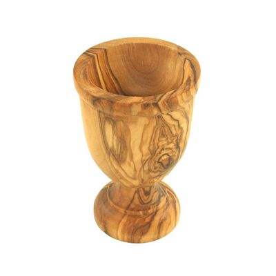 Egg cup made of olive wood, turned