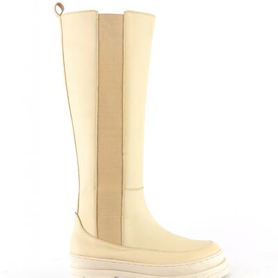 Cannes-Off white / white sole-bottes cuir