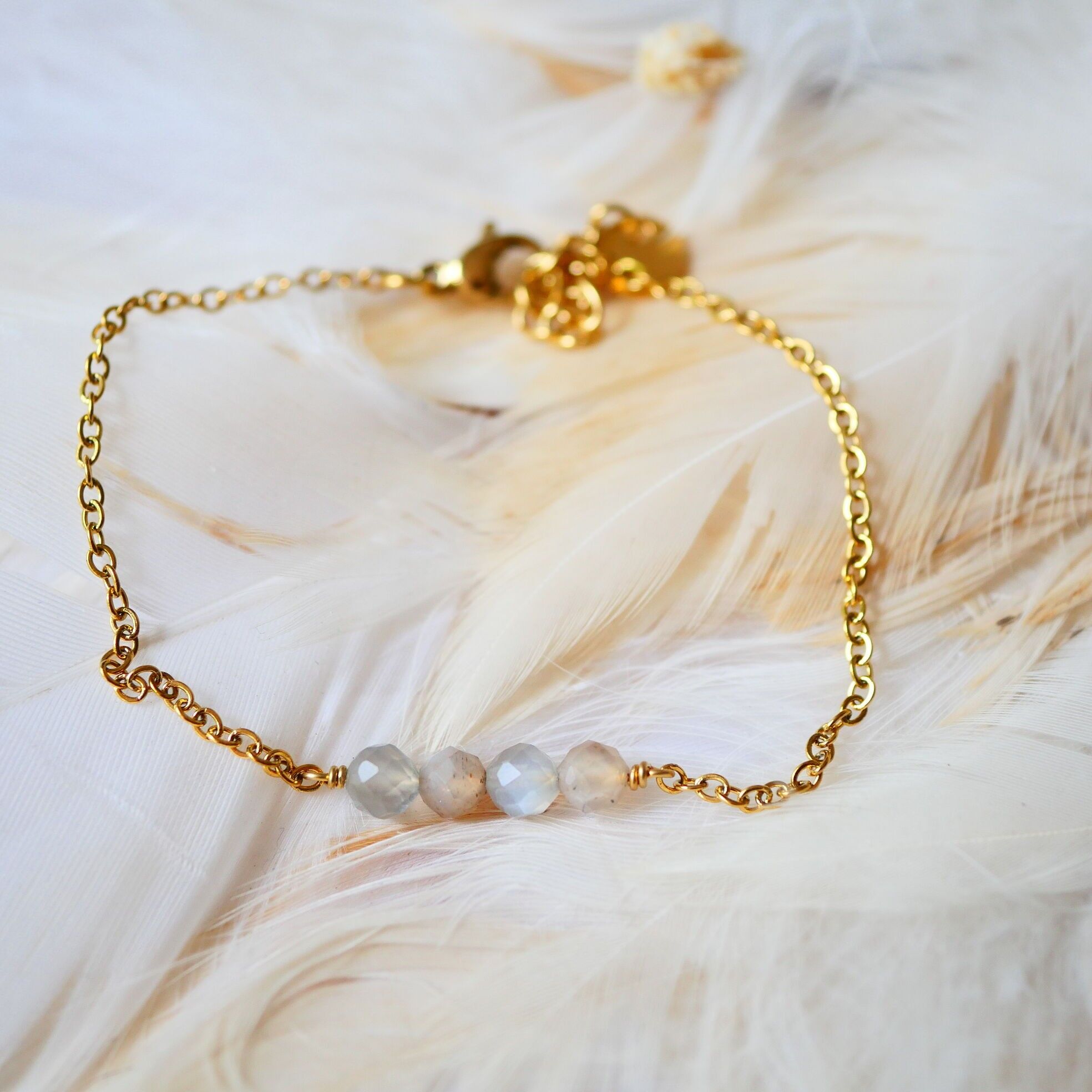 Bracciale Camille - Pietra di luna arancione