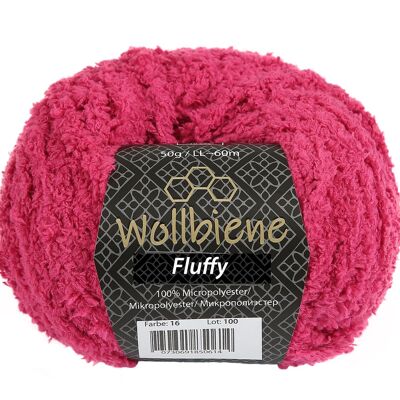 Wollbiene Fluffy pink 16 Fransenwolle Wolle, Kuschelweich 50g, Plüschtier, Fransengarn
