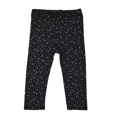 Leggings | Mini-Blume | Schwarz | Handgefertigt