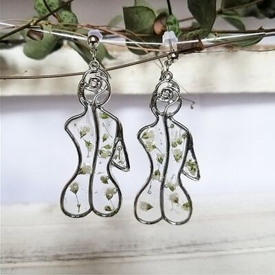 Female figure Silver earrings