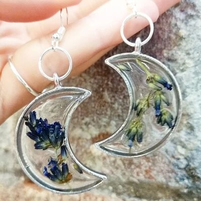 Lavender moons Silver earring