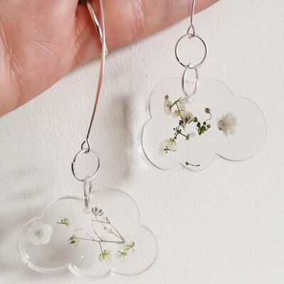 Gypsophila clouds silver earrings