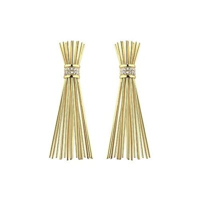 Icon 3D Broom Earrings Gold