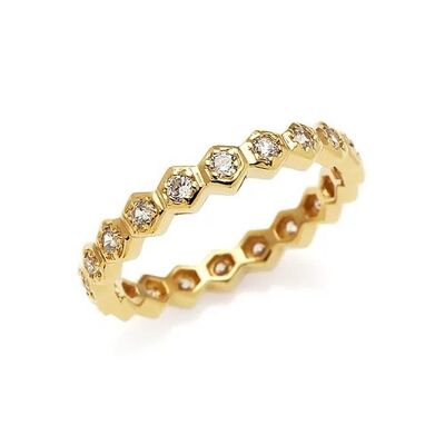 Halo gold crystal ring
