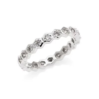 Halo silver crystal ring