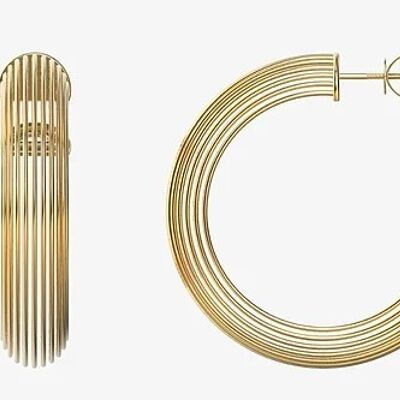 Basket Hoop Earrings Large (Gold)