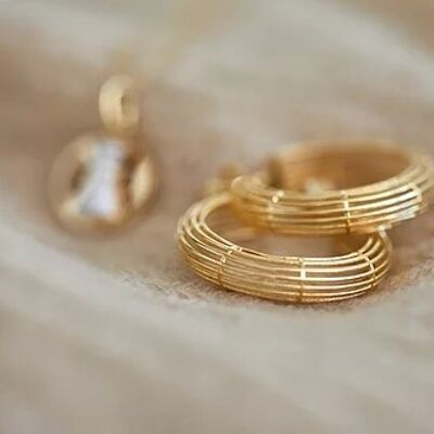 Basket Hoop Earrings Gold (Small)
