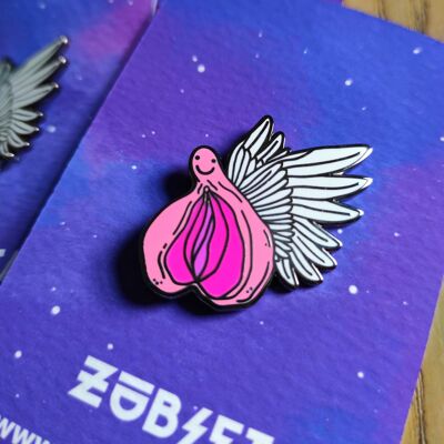 Flying vagina pin