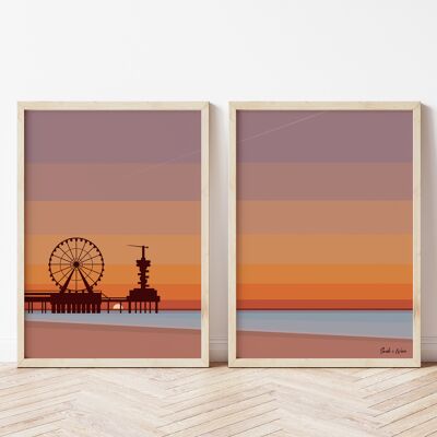 Set di stampe d'arte Scheveningen A4