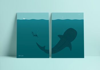 Ensemble d'impression d'art de requin-baleine 2