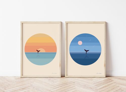 Whale tale art print set