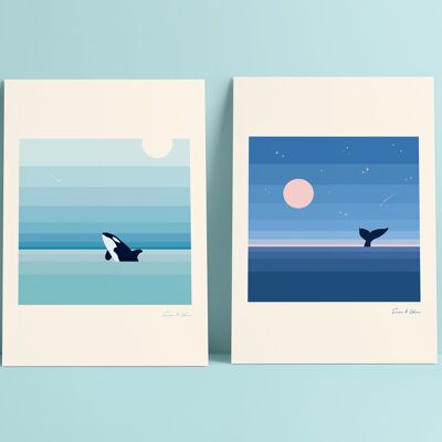 Set di stampe d'arte Orca