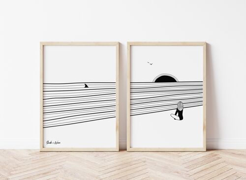 Yoga art print set