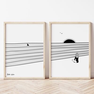 Yoga art print set