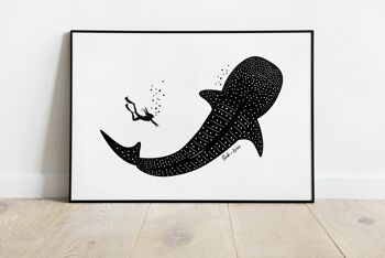 Requin-baleine impression d'art A4 1