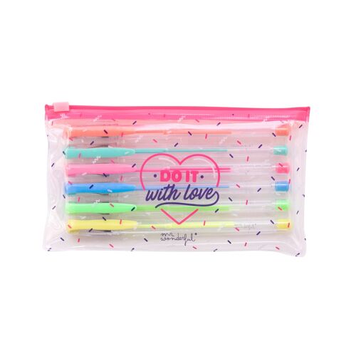Set of 6 coloured pens - Do it with love