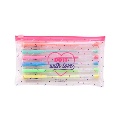 Set of 6 coloured pens - Do it with love