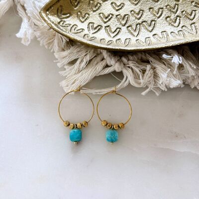 Boucles d'oreilles Manon Amazonite