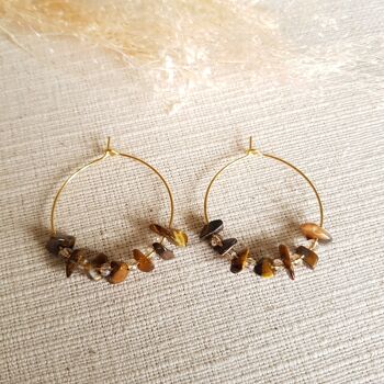 Boucles d'oreilles Prisca Oeil de Tigre 1