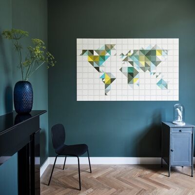 IXXI - The World tangramyellow/green - Wall art - Poster - Wall Decoration